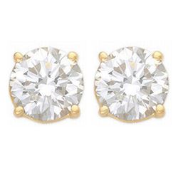 1.0 ctw Certified VS/SI Diamond Stud Earrings 14k Yellow Gold
