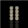 Image 1 : 3.84 ctw Cushion Cut Diamond Micro Pave Earrings 18K Yellow Gold