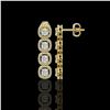Image 2 : 3.84 ctw Cushion Cut Diamond Micro Pave Earrings 18K Yellow Gold