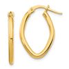 Image 1 : 14k Yellow Gold Small Oval Hoop Earrings - 2 mm