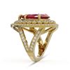 Image 3 : 16.29 ctw Certified Ruby & Diamond Victorian Ring 14K Yellow Gold