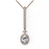 Image 2 : 1.6 ctw Oval Cut Diamond Designer Necklace 18K Rose Gold