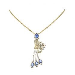 9.52 ctw Tanzanite & Diamond Necklace 18K Yellow Gold