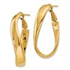 Image 2 : 14k Twisted Oval Hoop Earrings