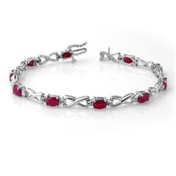 8.50 ctw Ruby & Diamond Bracelet 14k White Gold