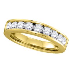 14kt Yellow Gold Womens Round Diamond Wedding Channel Set Band 1.00 Cttw