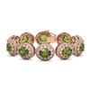 Image 1 : 44.22 ctw Tourmaline & Diamond Victorian Bracelet 14K Rose Gold