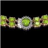 Image 3 : 38.1 ctw Peridot & Diamond Necklace 14K Rose Gold