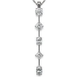 1.45 ctw Mix cut Diamonds Designer Necklace 18K White Gold