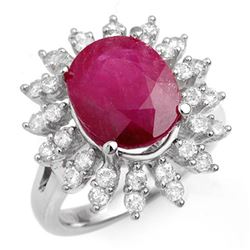7.21 ctw Ruby & Diamond Ring 14k White Gold