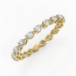 2.66 ctw Pear Cut Diamond Eternity Ring 18K Yellow Gold