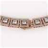 Image 3 : 24.4 ctw Princess Cut Diamond Micro Pave Necklace 18K Rose Gold