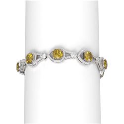 18.55 ctw Canary Citrine & Diamond Bracelet 18K White Gold