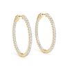 Image 2 : 1.75 ctw Diamond VS/SI 34 MM Hoop Earrings 14k Yellow Gold