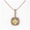 Image 2 : 7.23 ctw Canary Citrine & Diamond Victorian Necklace 14K Rose Gold