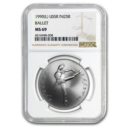 1990 Russia 1 oz Palladium Ballerina MS-69 NGC