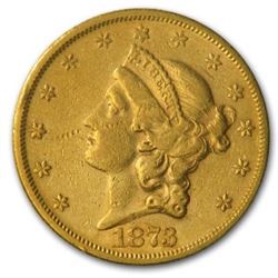 1873-S $20 Liberty Gold Double Eagle Open 3 XF