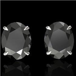 10 ctw Black Diamond Designer Stud Earrings 18k White Gold
