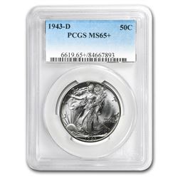 1943-D Walking Liberty Half Dollar MS-65+ PCGS