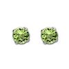 Image 2 : 14k White Gold 4 mm Peridot Stud Earrings