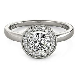 1.15 ctw Certified VS/SI Diamond Halo Ring 18k White Gold
