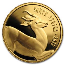 2017 South Africa 1 oz Proof Gold Natura The Springbok