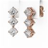 Image 3 : 2 ctw Cushion Cut Diamond Designer Earrings 18K Rose Gold