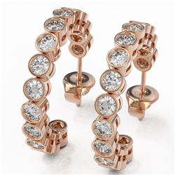2.1 ctw Diamond Designer Earrings 18K Rose Gold