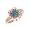 Image 3 : 2.18 ctw Intense Blue Diamond Ring 18K Rose Gold
