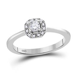 10kt White Gold Womens Round Diamond Solitaire Bridal Wedding Engagement Ring 1/4 Cttw