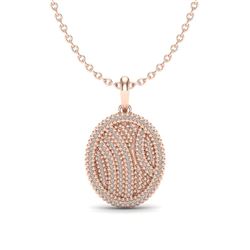 1 ctw Micro Pave VS/SI Diamond Certified Necklace 14k Rose Gold