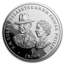 2017 Falkland Island Silver 1 Crown Royal Couple (Goodwood Races)