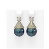 Image 1 : 2.86 ctw Diamond & Pearl Earrings 18K Yellow Gold