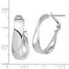 Image 2 : 14k White Gold Omega Back Oval Hoop Earrings 7x15 mm