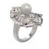 Image 1 : 2 ctw Diamond & Pearl Ring 18K White Gold