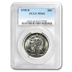 1938-D Walking Liberty Half Dollar MS-66 PCGS