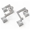 Image 1 : 3 ctw Princess Diamond Earrings 18K White Gold