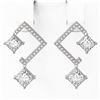 Image 2 : 3 ctw Princess Diamond Earrings 18K White Gold