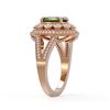 Image 3 : 4.25 ctw Certified Tourmaline & Diamond Victorian Ring 14K Rose Gold
