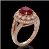 Image 2 : 4.55 ctw Certified Ruby & Diamond Victorian Ring 14K Rose Gold