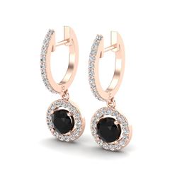 1.75 ctw Micro Pave VS/SI Diamond Certified Earrings 14k Rose Gold