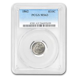 1862 Liberty Seated Half Dime MS-63 PCGS