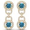Image 3 : 4 ctw SI/I Intense Blue Diamond Earrings 18K Yellow Gold
