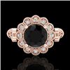 Image 2 : 1.2 ctw Fancy Black Diamond Engagment Art Deco Ring 18k Rose Gold