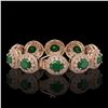 Image 2 : 49.17 ctw Emerald & Diamond Victorian Bracelet 14K Rose Gold