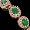 Image 3 : 49.17 ctw Emerald & Diamond Victorian Bracelet 14K Rose Gold