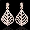 Image 1 : 2.50 ctw Micro Pave VS/SI Diamond Earrings Designer 14k Rose Gold
