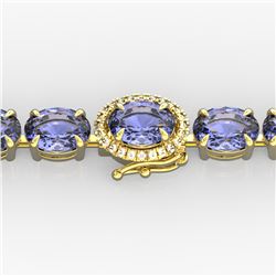 19.25 ctw Tanzanite & Diamond Eternity Micro Bracelet 14k Yellow Gold