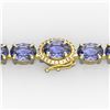 Image 1 : 19.25 ctw Tanzanite & Diamond Eternity Micro Bracelet 14k Yellow Gold