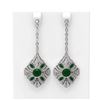 Image 1 : 4.19 ctw Emerald & Diamond Earrings 18K White Gold